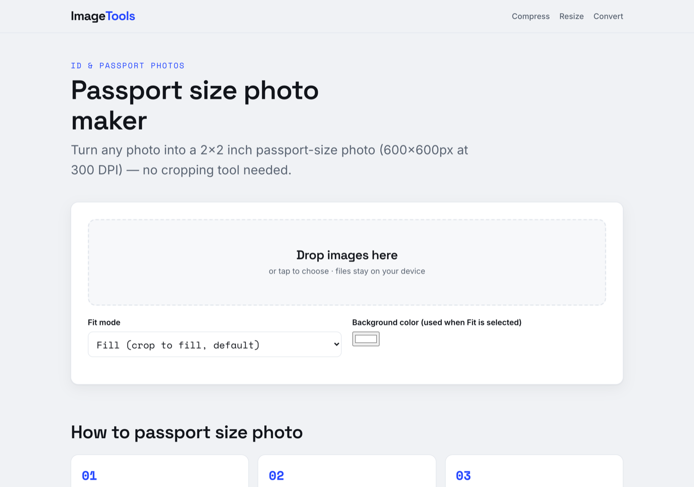 imgtokb passport size photo maker